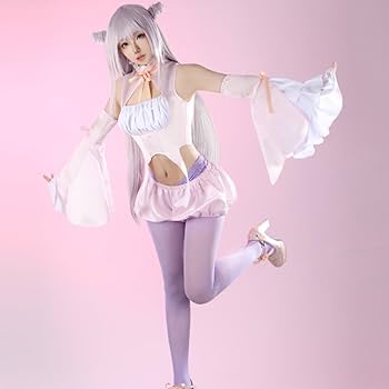 Amazon.co.jp: 深森白夜 コスプレ衣装 4点セット パンスト付き